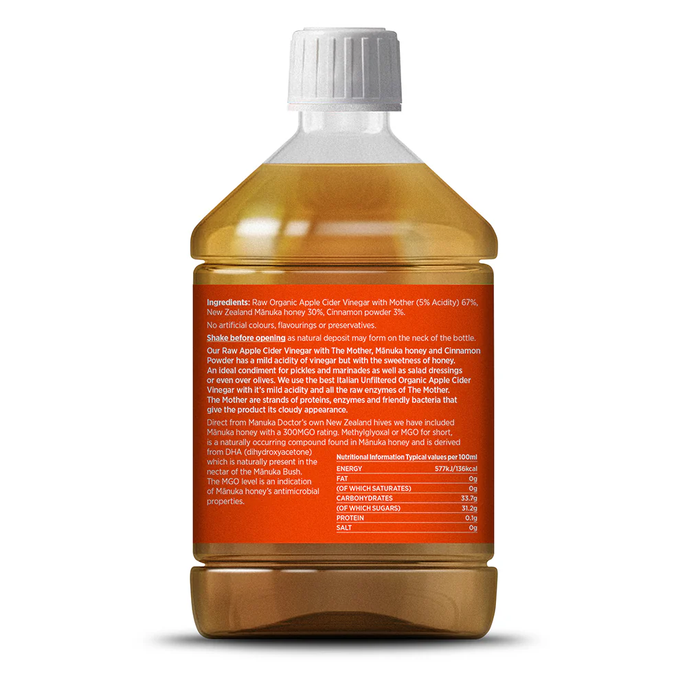 Apple Cider Vinegar with Manuka Honey & Cinnamon - Image 2