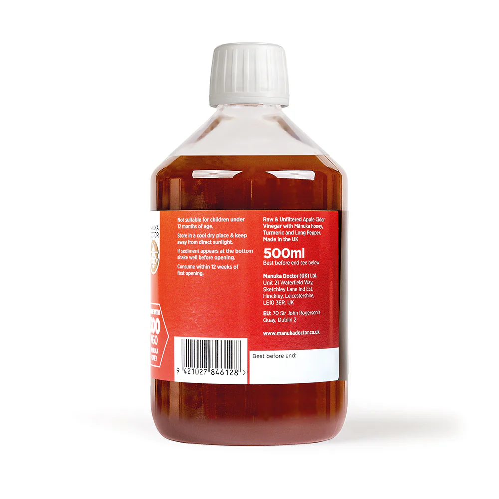 Apple Cider Vinegar with Turmeric, Manuka Honey & Long Pepper - BBE Aug 2026 - Image 3