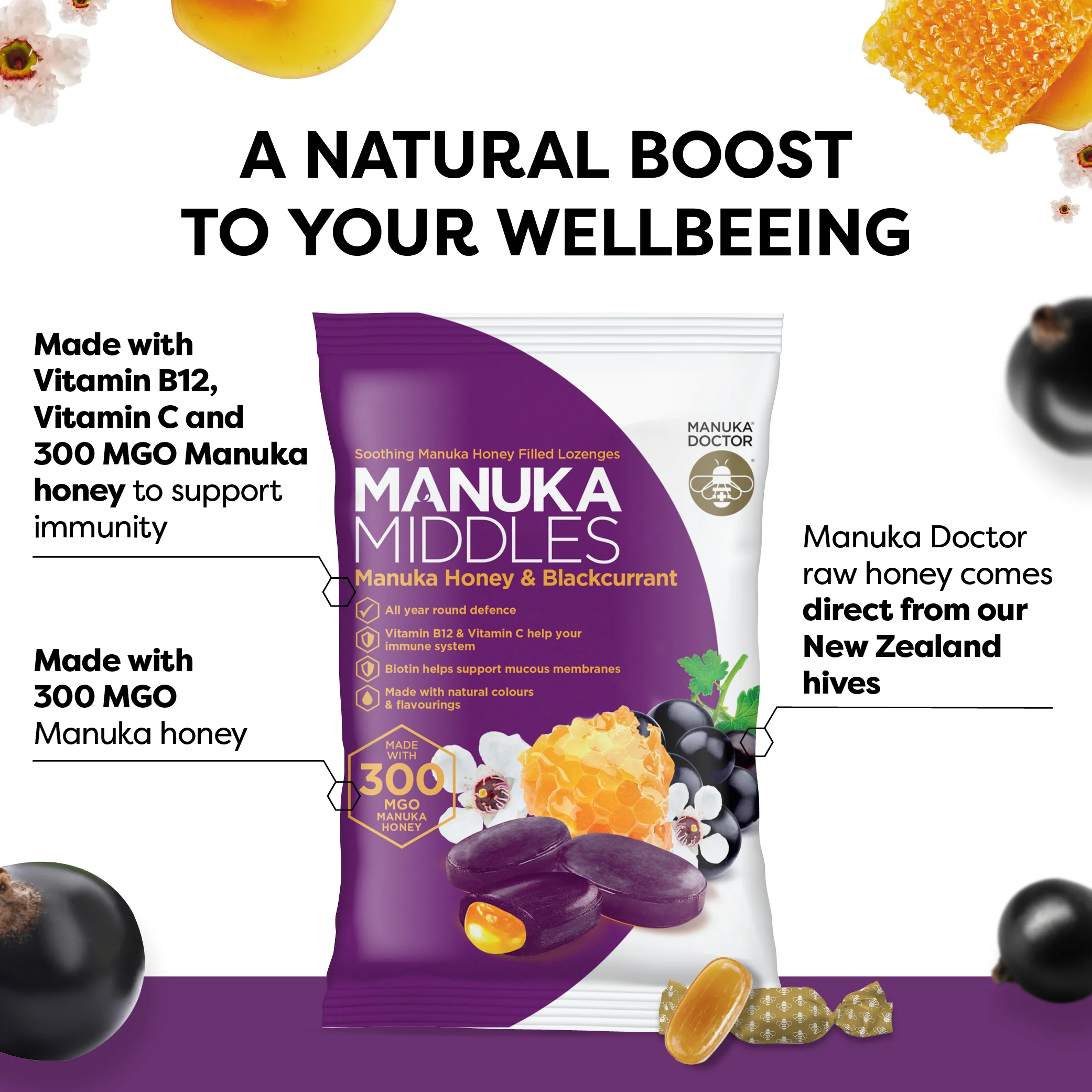 Manuka Middles - Manuka Honey & Blackcurrant - Image 2