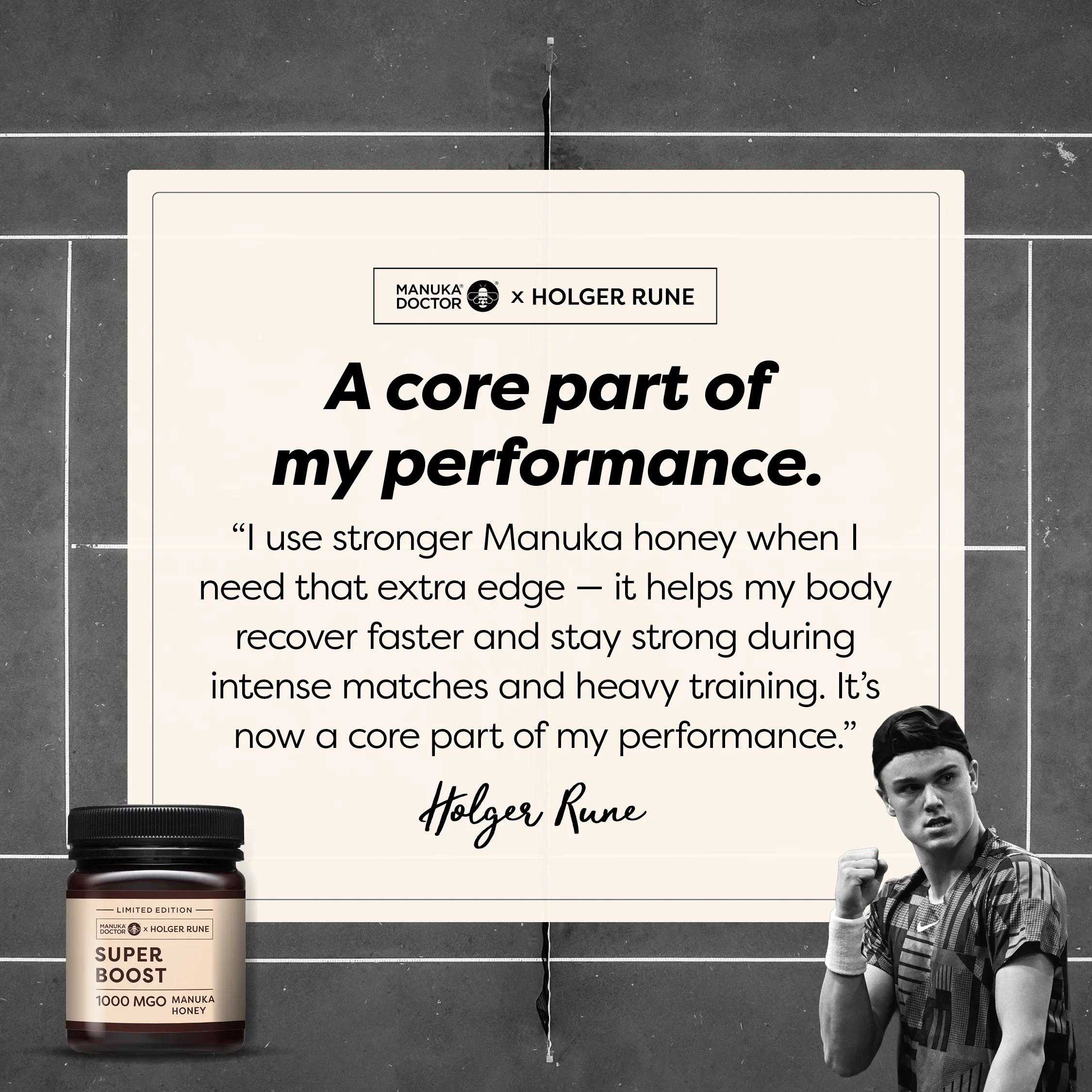 MD x Holger Rune 1000 MGO Manuka Honey 250g - Image 4